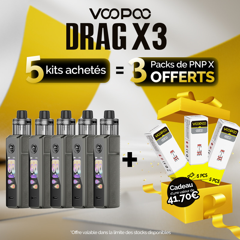 Pack Offre - Kit Pod Drag X3 - Voopoo 5+3pack PnP-x