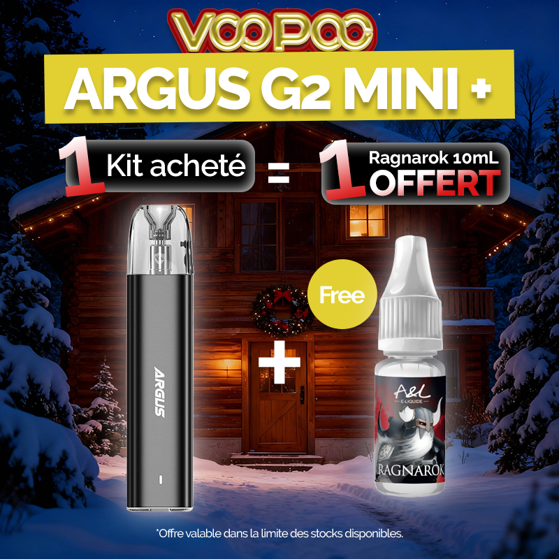 Pack Offre - Kit Pod Argus G2 Mini + 1500mAh - Voopoo (offre groupée 1+1) 1+1 Ragnarok 10ml
