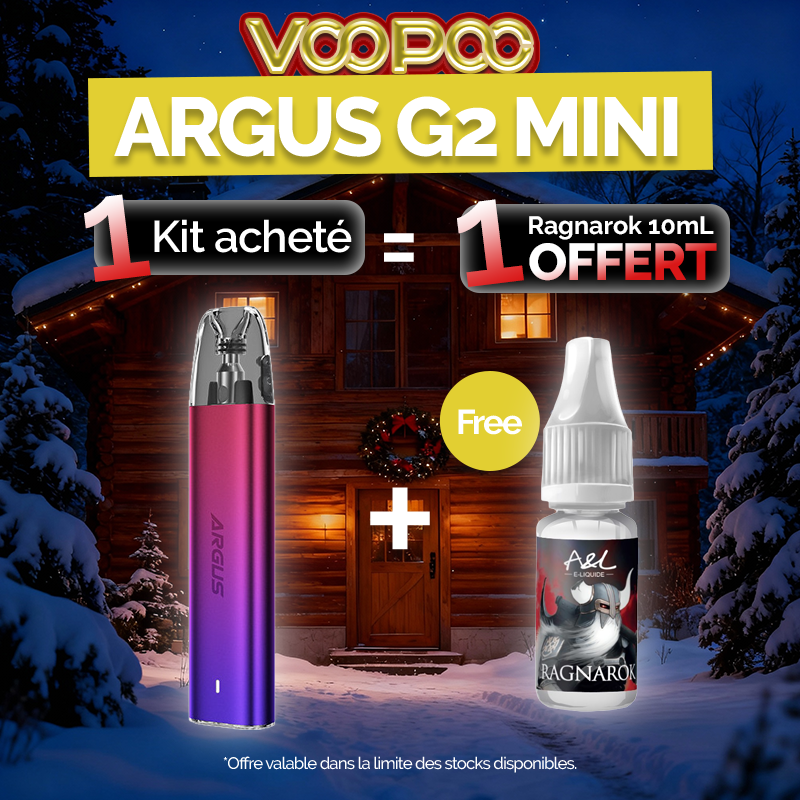 Pack Offre - Kit Pod Argus G2 Mini 1200mAh - Voopoo (offre groupée 1+1) 1+1 Ragnarok 10ml
