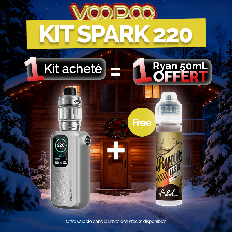 Pack Offre - Kit Vinci Spark 220 avec Uforce-X - Voopoo 1+1 Ryan USA 50ml