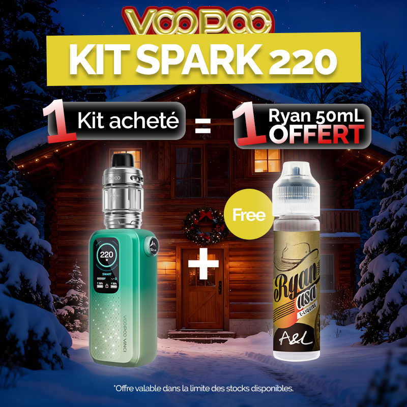 Pack Offre - Kit Vinci Spark 220 avec Uforce-X - Voopoo 1+1 Ryan USA 50ml