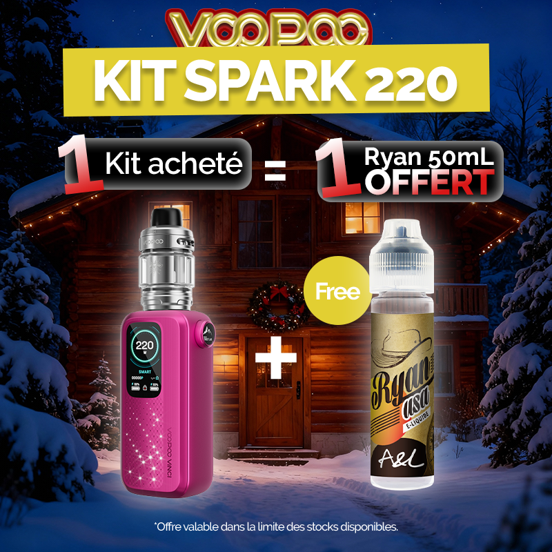 Pack Offre - Kit Vinci Spark 220 avec Uforce-X - Voopoo 1+1 Ryan USA 50ml