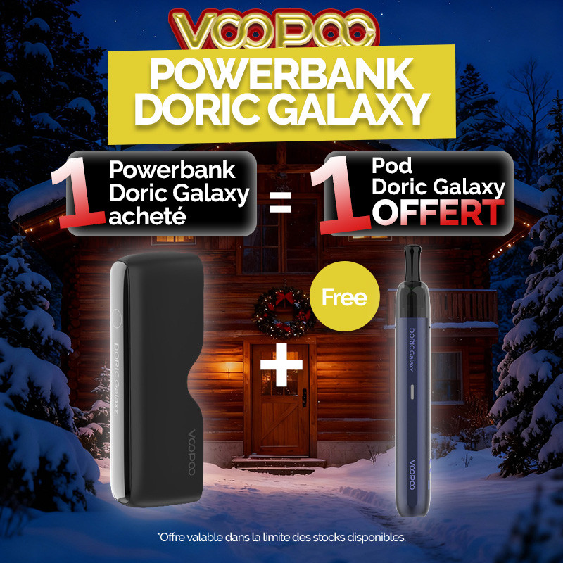 Pack Offre - Powerbank Doric Galaxy 1800mAh - Voopoo 1+1 Pen Doric Galaxy