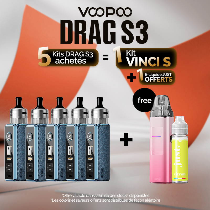 Pack Offre - Kit Pod Drag S3 avec PnP-X MTL - Voopoo 5+1 Vinci S+1 Just 50ml