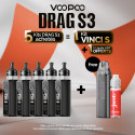 Pack Offre - Kit Pod Drag S3 avec PnP-X MTL - Voopoo 5+1 Vinci S+1 Just 50ml