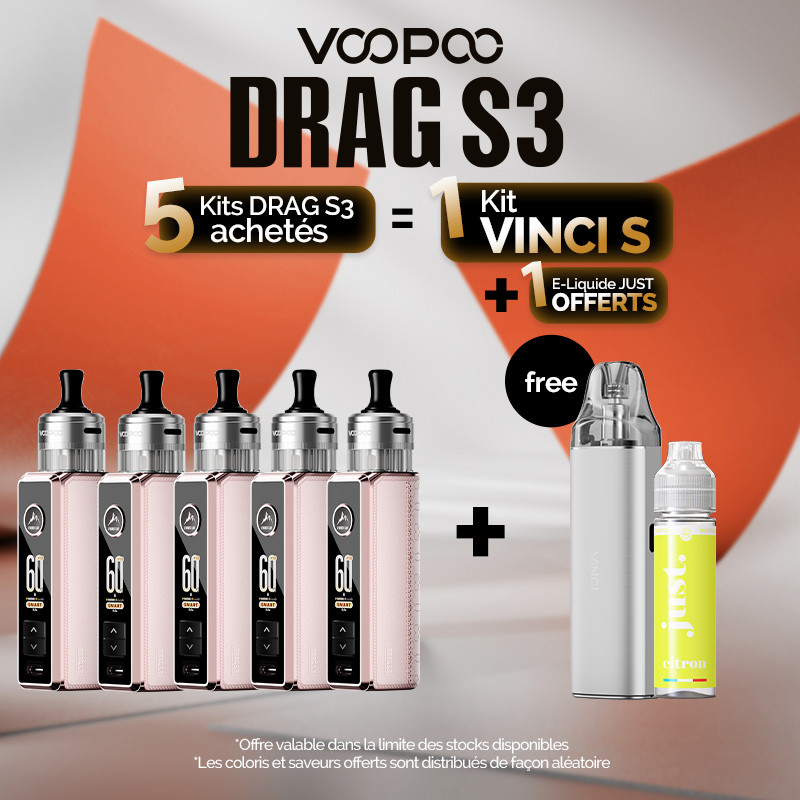 Pack Offre - Kit Pod Drag S3 avec PnP-X MTL - Voopoo 5+1 Vinci S+1 Just 50ml