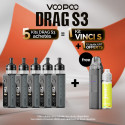 Pack Offre - Kit Pod Drag S3 avec PnP-X MTL - Voopoo 5+1 Vinci S+1 Just 50ml