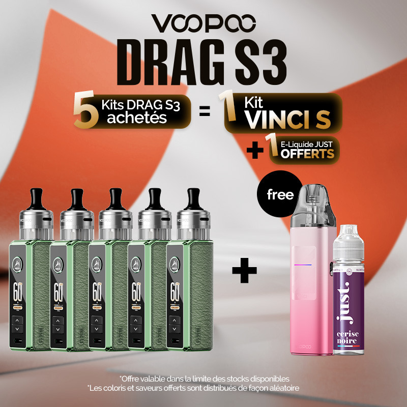 Pack Offre - Kit Pod Drag S3 avec PnP-X MTL - Voopoo 5+1 Vinci S+1 Just 50ml