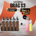 Pack Offre - Kit Pod Drag S3 avec PnP-X MTL - Voopoo 5+1 Vinci S+1 Just 50ml