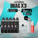 Pack Offre - Kit Pod Drag X3 avec PnP-X DTL - Voopoo 5+1 Vinci S+1 Just 50ml