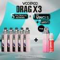 Pack Offre - Kit Pod Drag X3 avec PnP-X DTL - Voopoo 5+1 Vinci S+1 Just 50ml