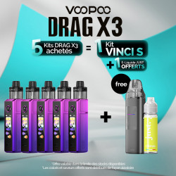 Pack Offre - Kit Pod Drag X3 avec PnP-X DTL - Voopoo 5+1 Vinci S+1 Just 50ml