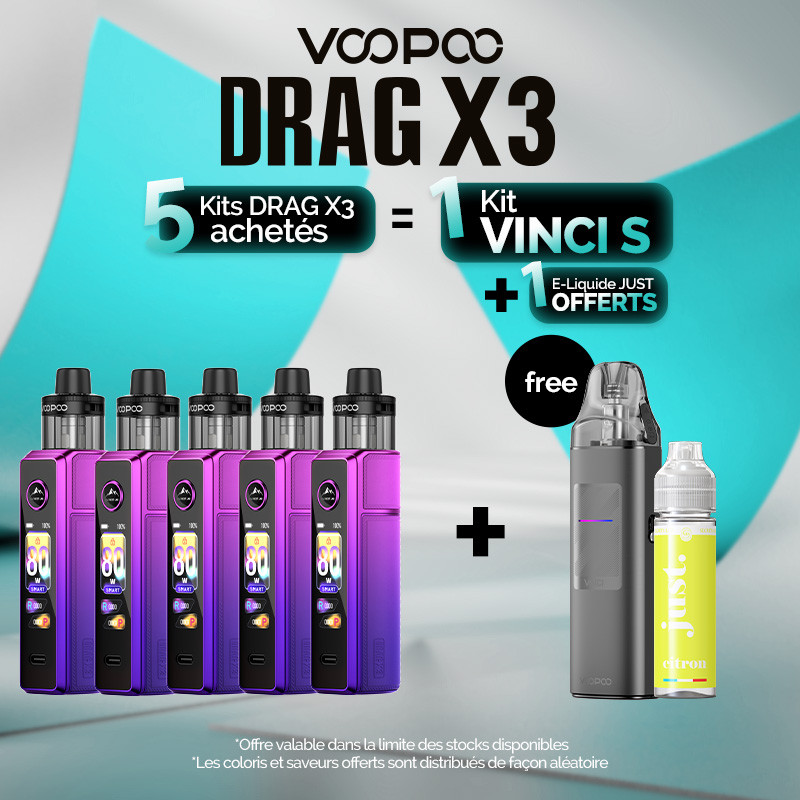 Pack Offre - Kit Pod Drag X3 avec PnP-X DTL - Voopoo 5+1 Vinci S+1 Just 50ml