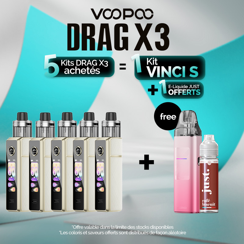 Pack Offre - Kit Pod Drag X3 avec PnP-X DTL - Voopoo 5+1 Vinci S+1 Just 50ml