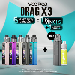 Pack Offre - Kit Pod Drag X3 avec PnP-X DTL - Voopoo 5+1 Vinci S+1 Just 50ml