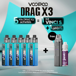 Pack Offre - Kit Pod Drag X3 avec PnP-X DTL - Voopoo 5+1 Vinci S+1 Just 50ml