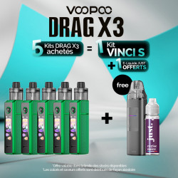 Pack Offre - Kit Pod Drag X3 avec PnP-X DTL - Voopoo 5+1 Vinci S+1 Just 50ml