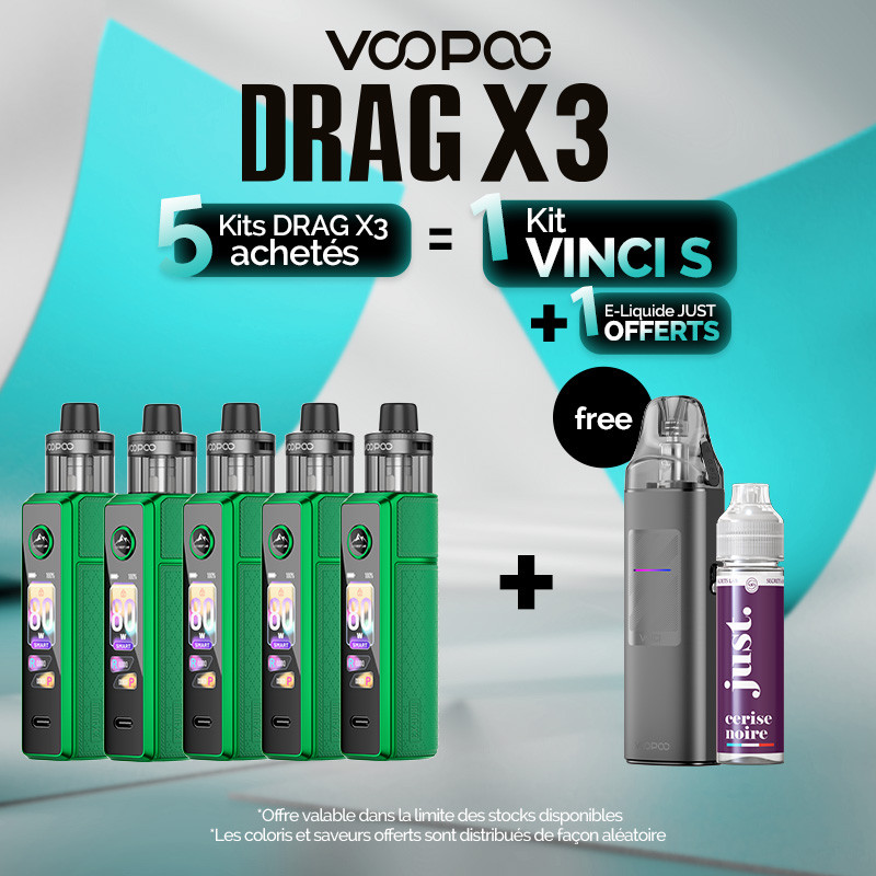 Pack Offre - Kit Pod Drag X3 avec PnP-X DTL - Voopoo 5+1 Vinci S+1 Just 50ml