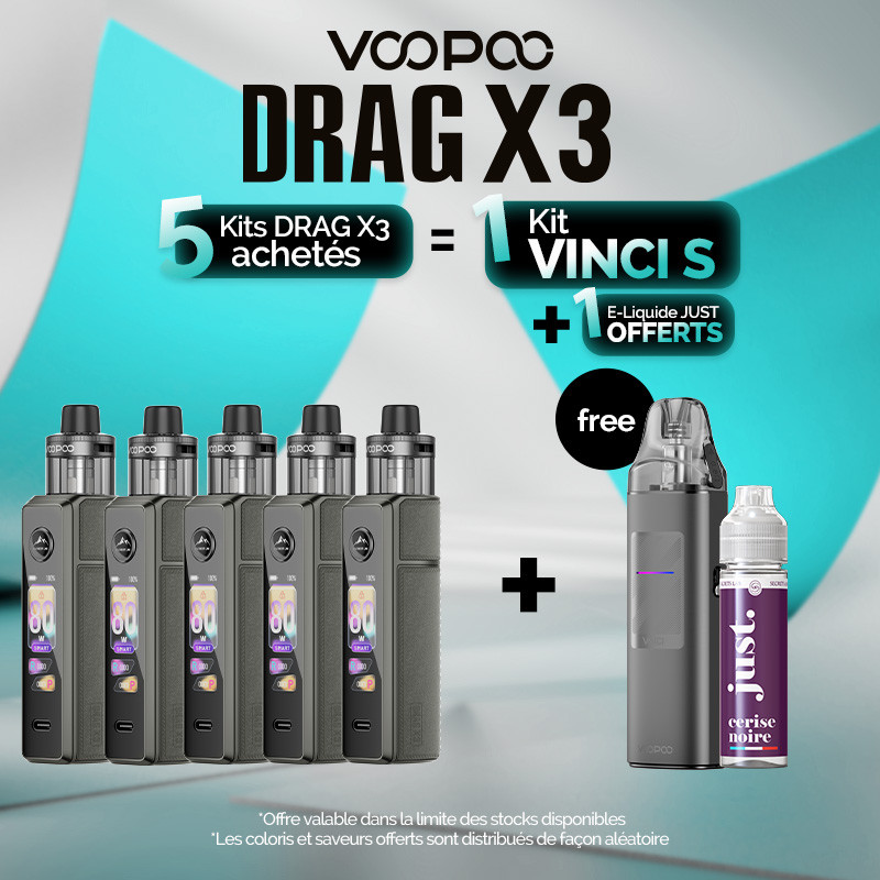 Pack Offre - Kit Pod Drag X3 avec PnP-X DTL - Voopoo 5+1 Vinci S+1 Just 50ml
