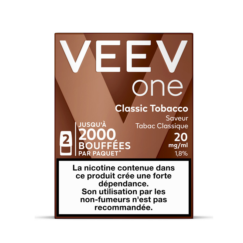 Paquet de 2 Pods pré-remplis Veev One Classic Tobacco - Veev (pack de 5)