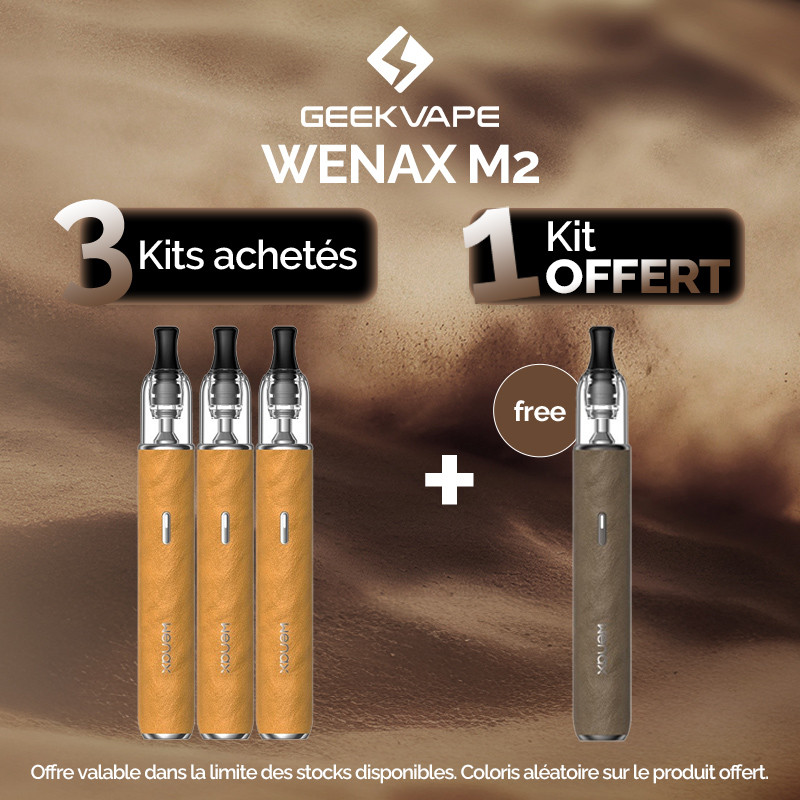 Pack Offre - Kit Pod Wenax M2 1200mAh - Geekvape (Leather Version) 3+1