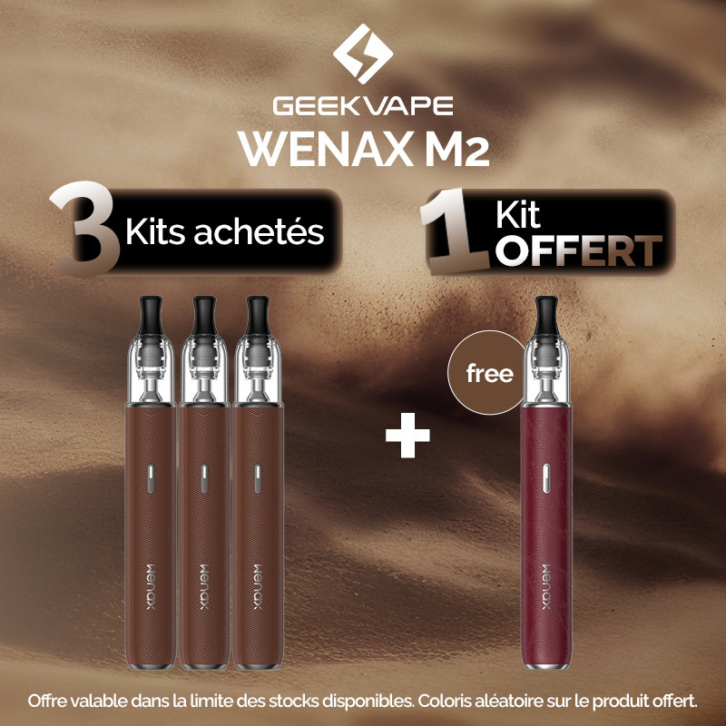 Pack Offre - Kit Pod Wenax M2 1200mAh - Geekvape (Leather Version) 3+1