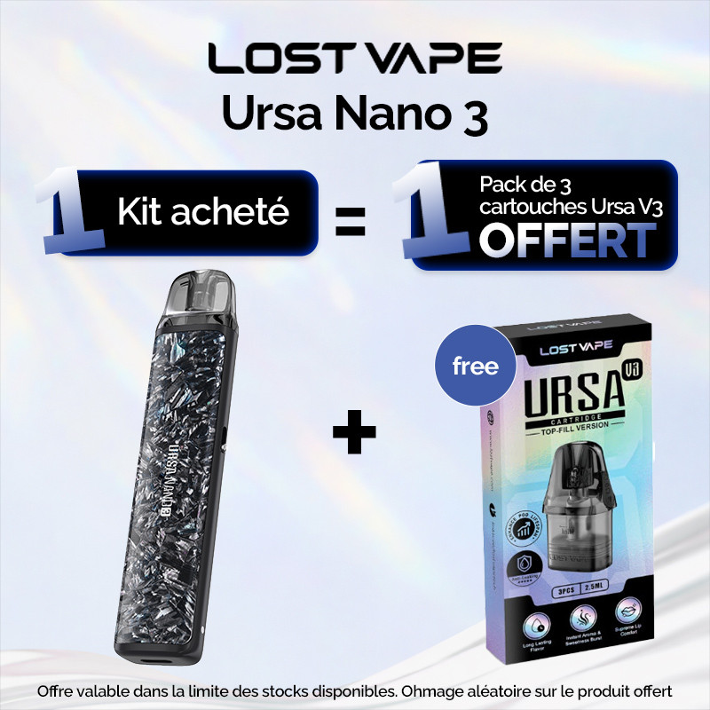 Pack Offre - Kit Pod Ursa Nano 3 1200mAh - Lost Vape 1+1 pack de cartouches