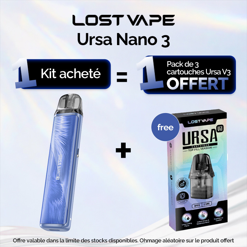 Pack Offre - Kit Pod Ursa Nano 3 1200mAh - Lost Vape 1+1 pack de cartouches