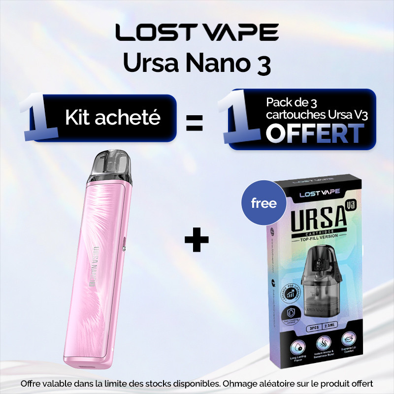 Pack Offre - Kit Pod Ursa Nano 3 1200mAh - Lost Vape 1+1 pack de cartouches
