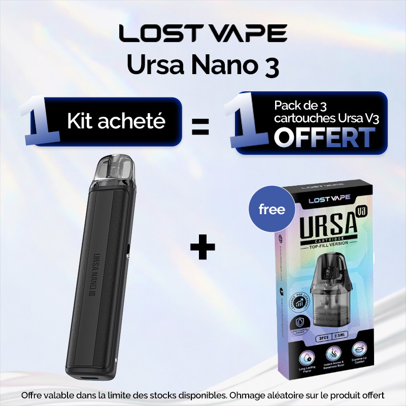 Pack Offre - Kit Pod Ursa Nano 3 1200mAh - Lost Vape 1+1 pack de cartouches