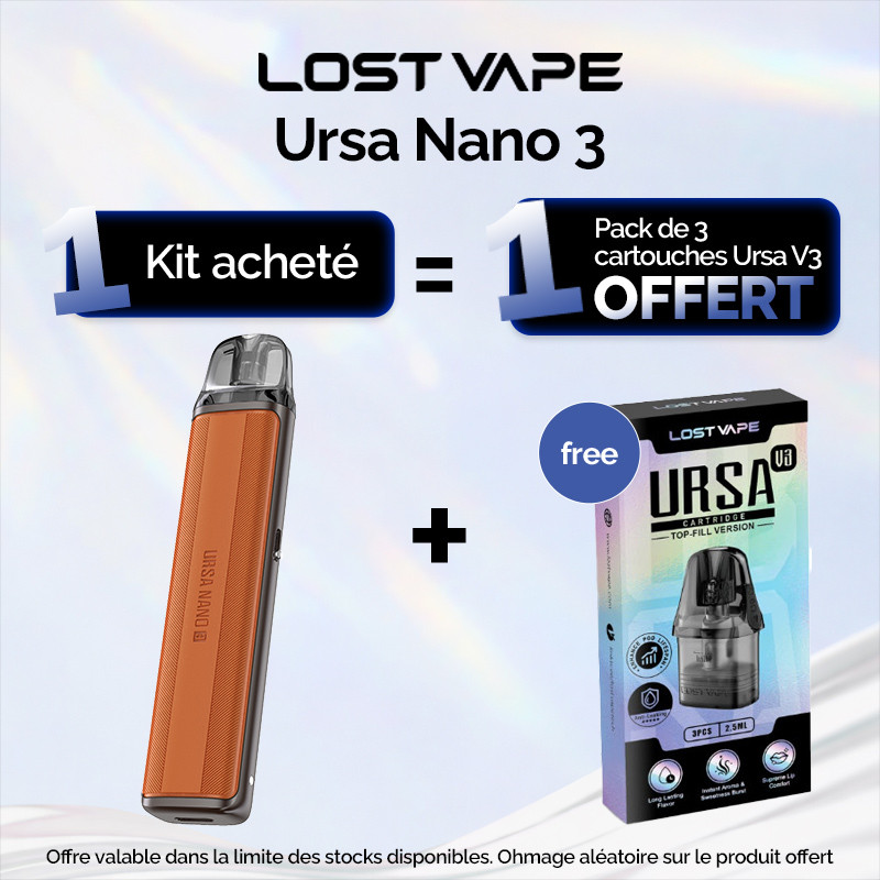 Pack Offre - Kit Pod Ursa Nano 3 1200mAh - Lost Vape 1+1 pack de cartouches