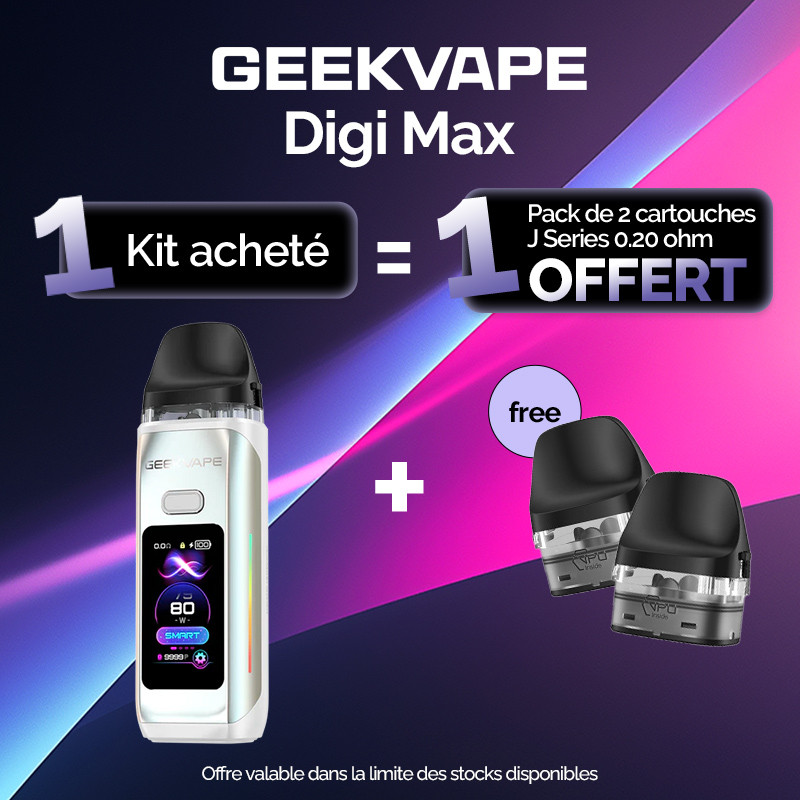 Pack Offre - Kit Pod Digi Max 3000mAh - Geekvape 1+1 pack de cartouches