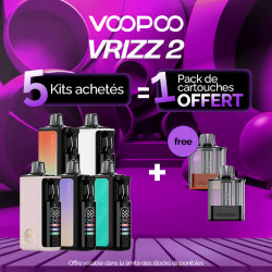 Pack Offre - Kit Pod Vrizz 2 1350mAh - Voopoo 5+1 pack de cartouches
