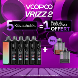 Pack Offre - Kit Pod Vrizz 2 1350mAh - Voopoo 5+1 pack de cartouches