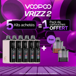 Pack Offre - Kit Pod Vrizz 2 1350mAh - Voopoo 5+1 pack de cartouches