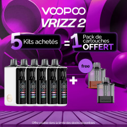 Pack Offre - Kit Pod Vrizz 2 1350mAh - Voopoo 5+1 pack de cartouches