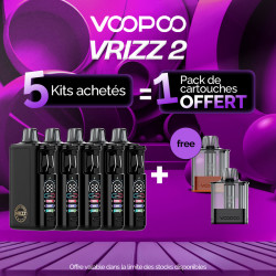 Pack Offre - Kit Pod Vrizz 2 1350mAh - Voopoo 5+1 pack de cartouches