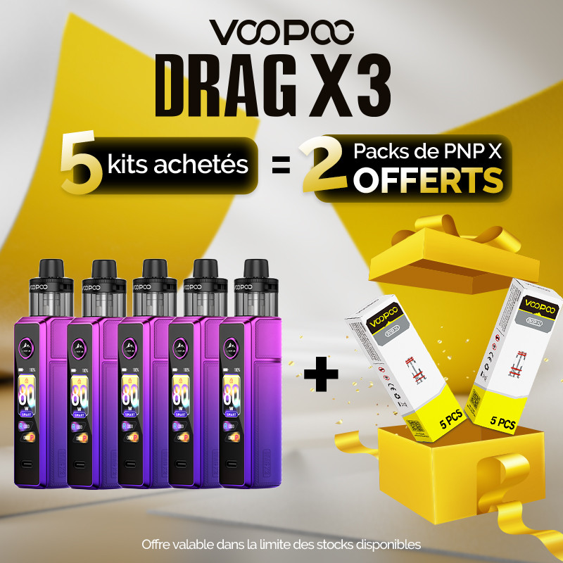 Pack Offre - Kit Pod Drag X3 - Voopoo 5+2 packs PnP-x V2