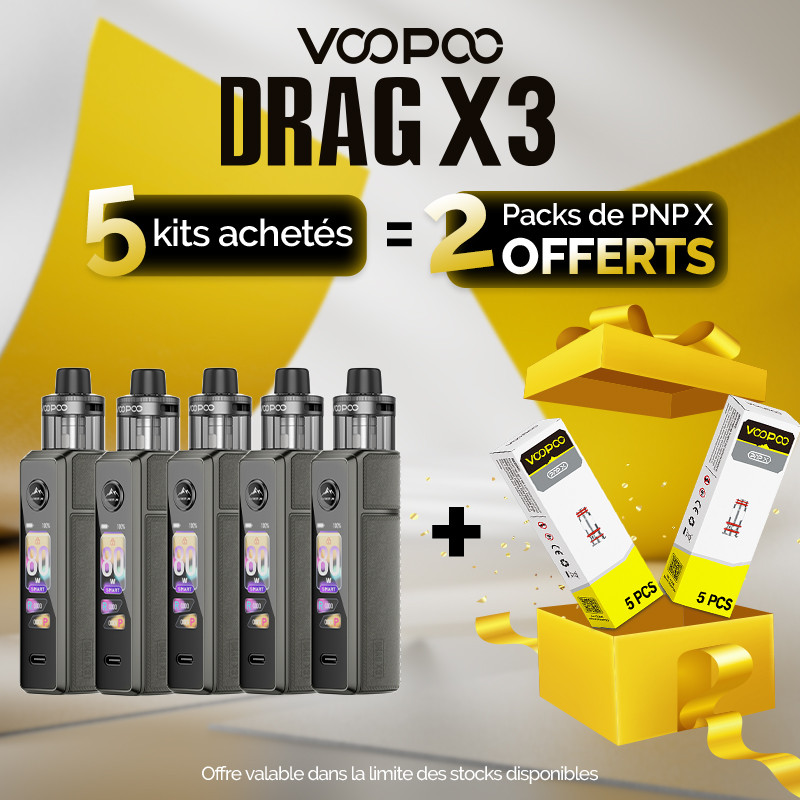 Pack Offre - Kit Pod Drag X3 - Voopoo 5+2 packs PnP-x V2