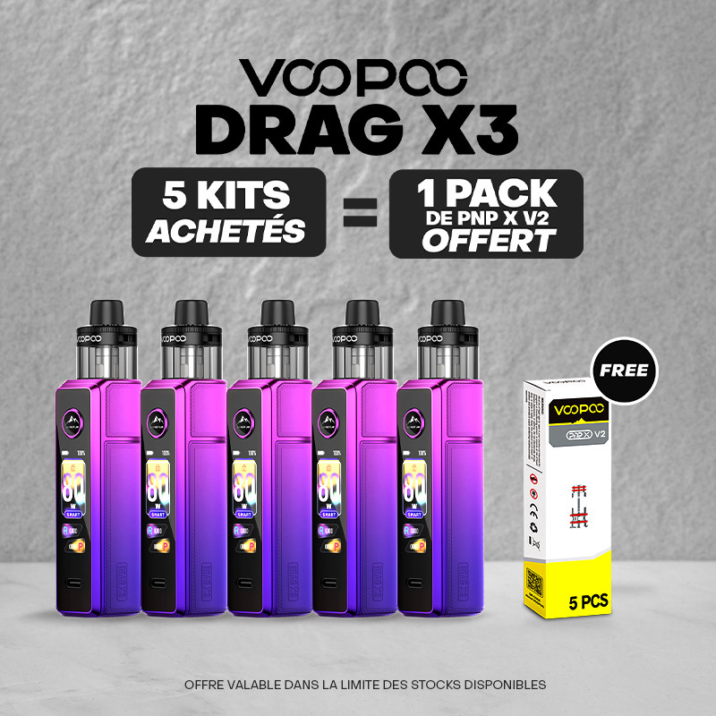 Pack Offre - Kit Pod Drag X3 - Voopoo 5+1 pack PnP-x V2
