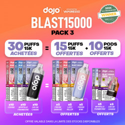 Pack Offre - Puff Dojo Blast 15K - Dojo by Vaporesso 30+15+10 cartouches