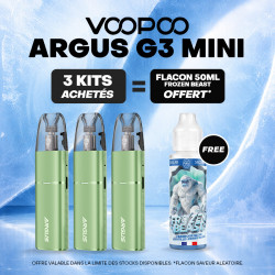 Pack Offre - Kit Pod Argus G3 Mini 1350mAh - Voopoo 3+1x50ml