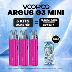 Pack Offre - Kit Pod Argus G3 Mini 1350mAh - Voopoo 3+1x50ml