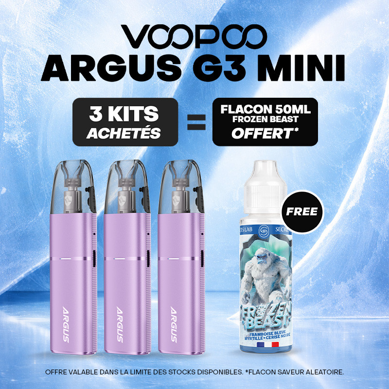 Pack Offre - Kit Pod Argus G3 Mini 1350mAh - Voopoo 3+1x50ml