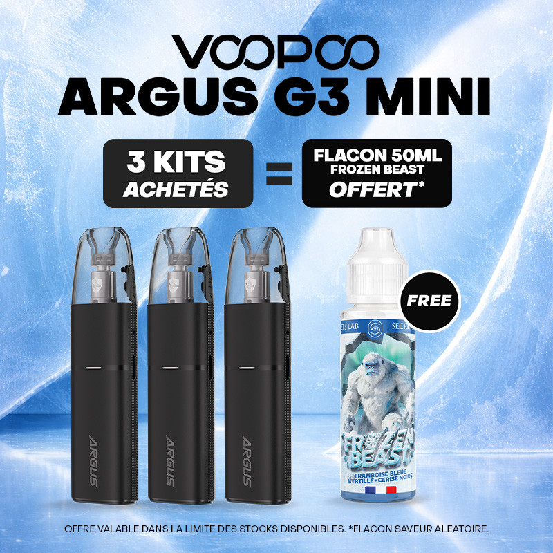 Pack Offre - Kit Pod Argus G3 Mini 1350mAh - Voopoo 3+1x50ml