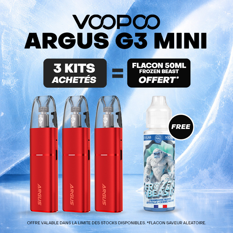 Pack Offre - Kit Pod Argus G3 Mini 1350mAh - Voopoo 3+1x50ml