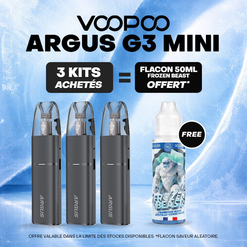 Pack Offre - Kit Pod Argus G3 Mini 1350mAh - Voopoo 3+1x50ml