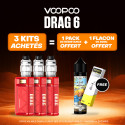 Pack Offre - Kit Drag 6 220w avec Uforce-X II - Voopoo 3+1 pack PnP-X V2 + 1x50ml