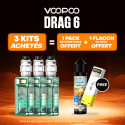 Pack Offre - Kit Drag 6 220w avec Uforce-X II - Voopoo 3+1 pack PnP-X V2 + 1x50ml