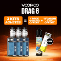 Pack Offre - Kit Drag 6 220w avec Uforce-X II - Voopoo 3+1 pack PnP-X V2 + 1x50ml